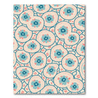 Teal Pink Floral Medallion Overlay Rug