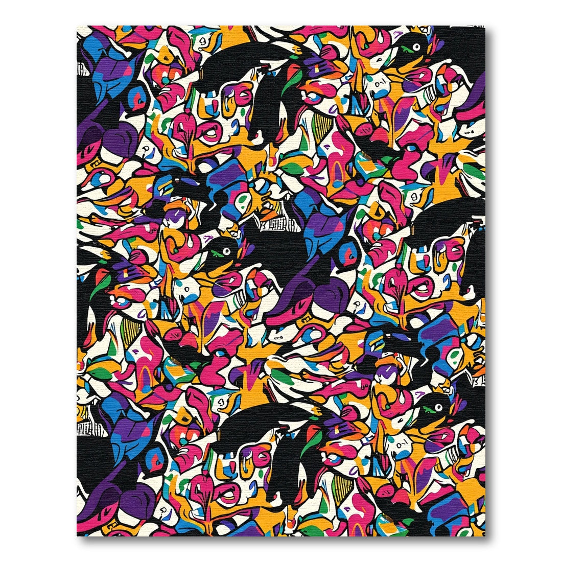 Bold Abstract Colorful Organic Forms Rug