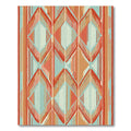 Terra Cotta Teal Diamond Stripe Rug