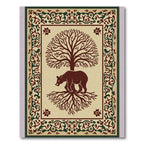 Earthy Tree Bear Root Border Rug