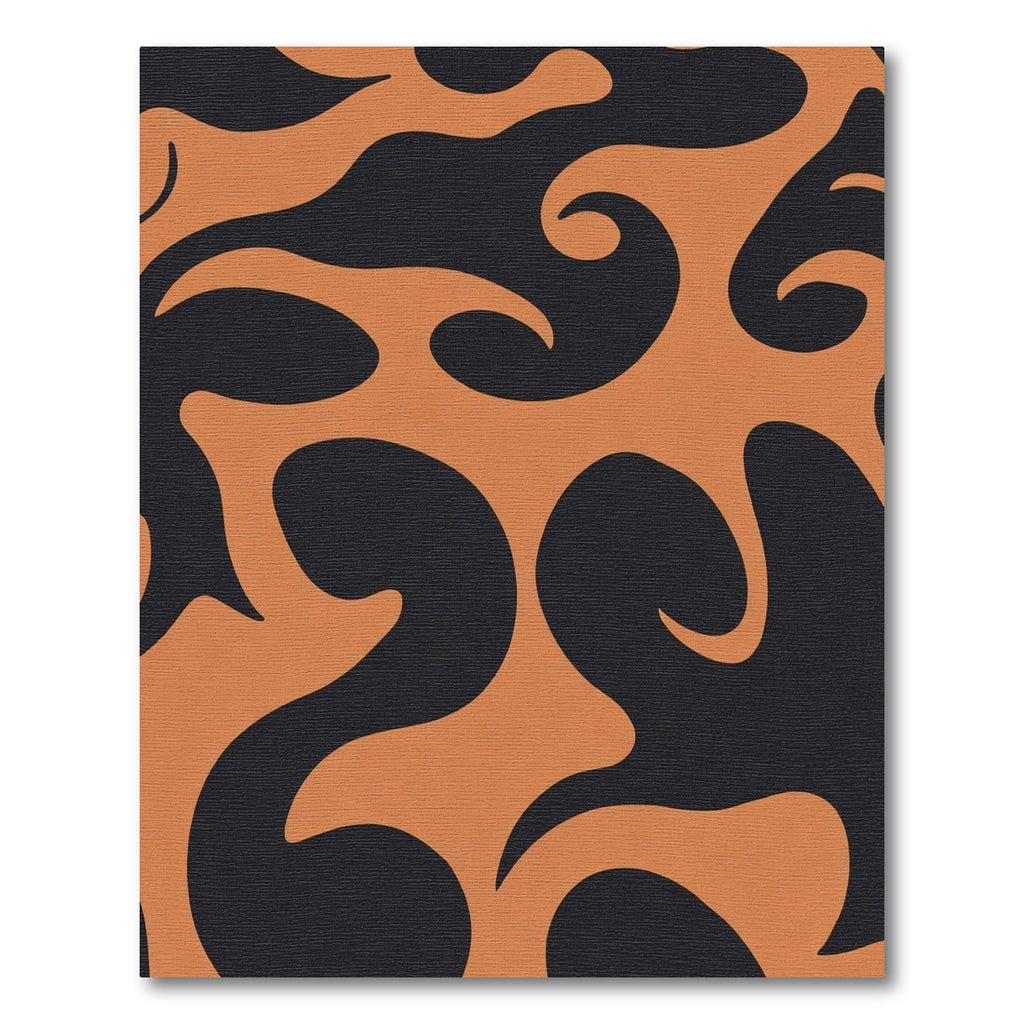 Retro Orange Black Swirl Rug