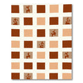 Terracotta Abstract Grid Squares Rug