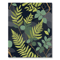 Green Fern Botanical Dark Abstract Rug