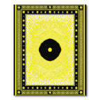 Radiant Yellow Sunburst Eye Mandala Rug