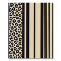 Beige Black Leopard Stripe Compositions Rug