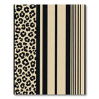 Beige Black Leopard Stripe Compositions Rug