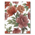 Burnt Sienna Floral Watercolor Arrangement Rug