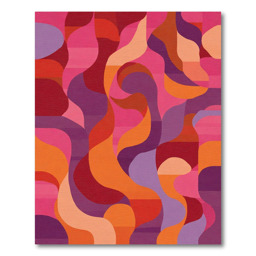 Bold Pink Orange Abstract Flow Rug