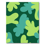 Green Teal Abstract Organic Bloom Rug