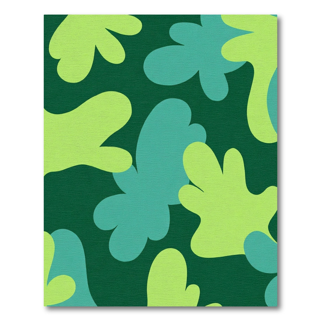 Green Teal Abstract Organic Bloom Rug