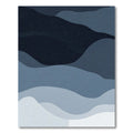 Deep Blue Wave Layered Abstract Rug