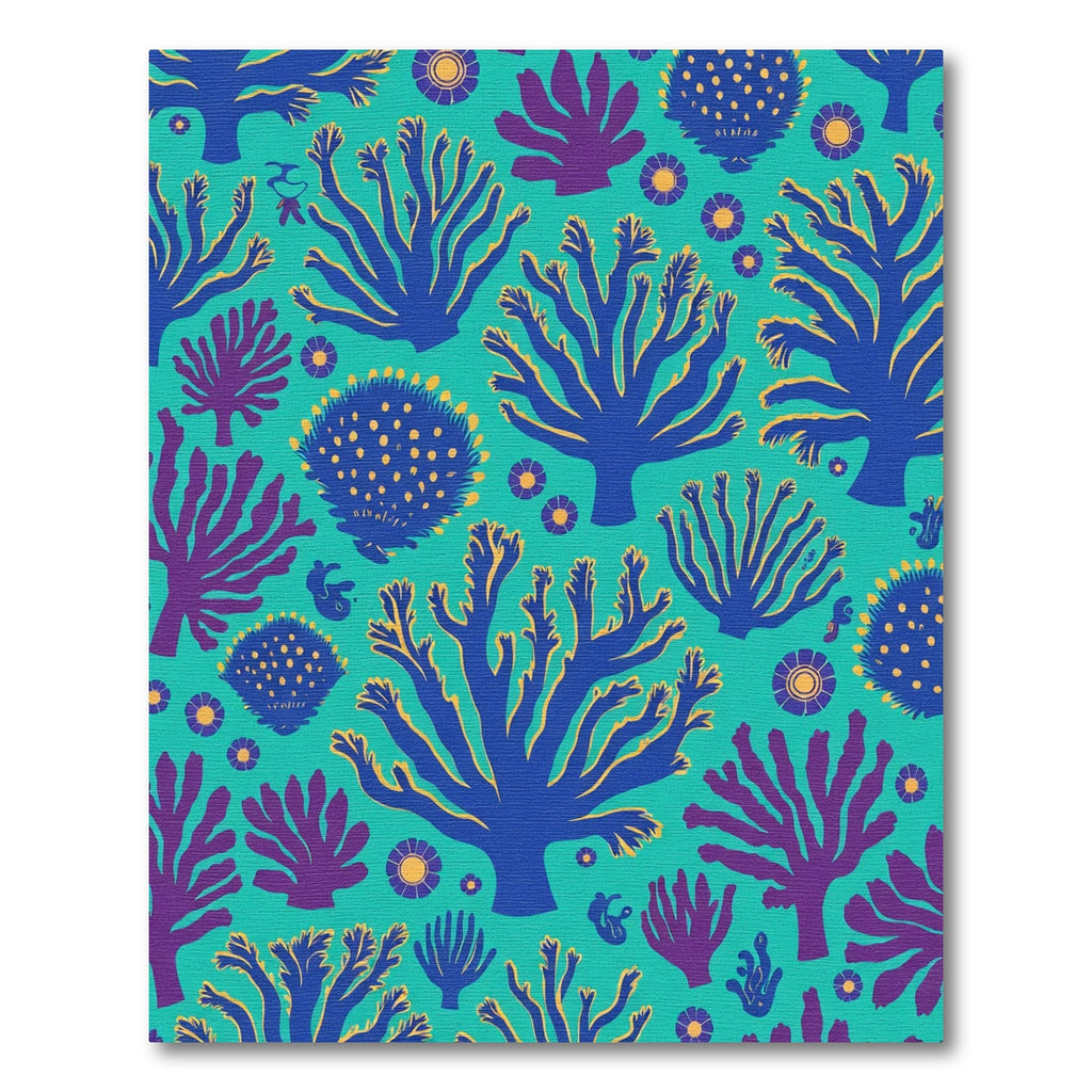Teal Coral Garden Medallion Rug