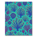 Teal Coral Garden Medallion Rug