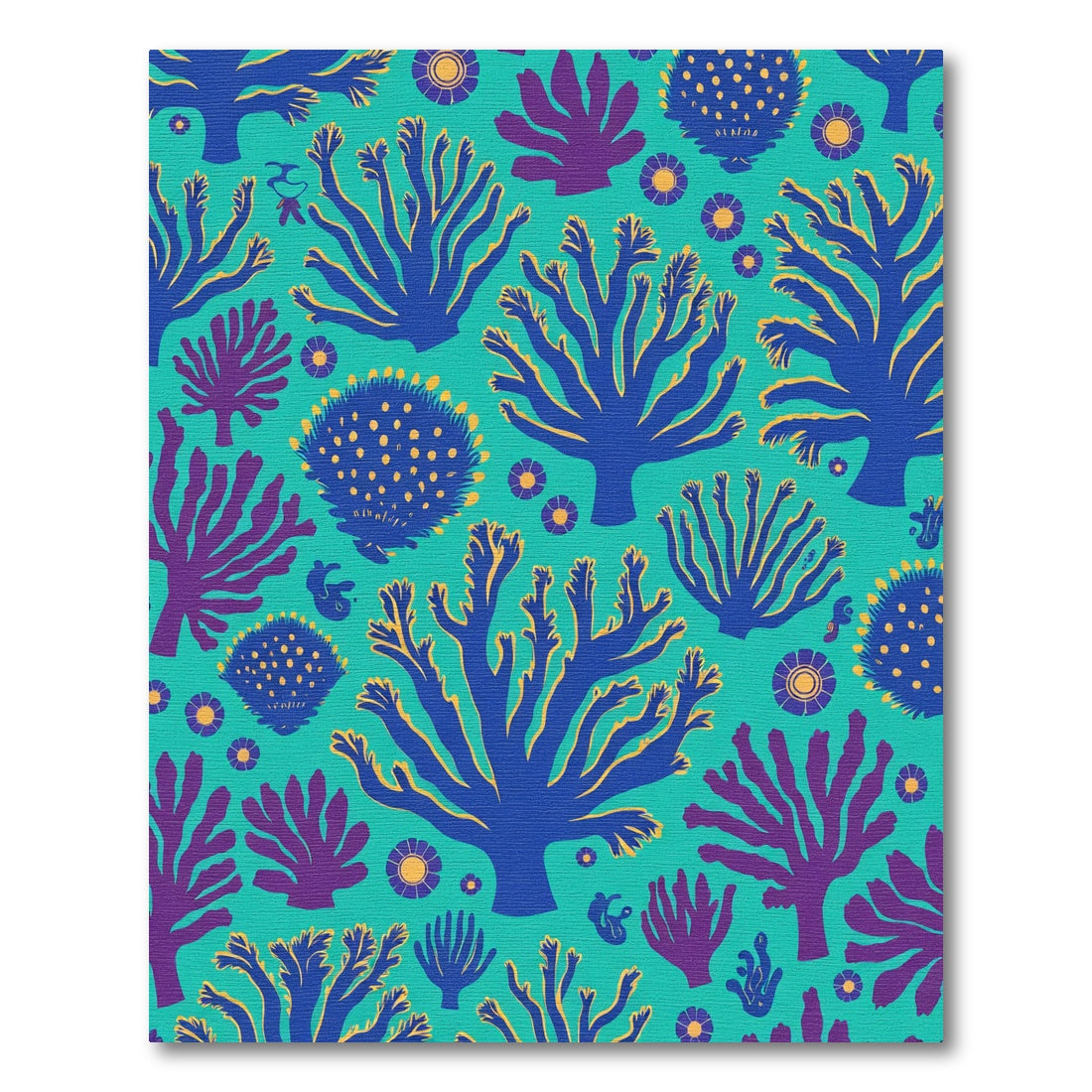 Teal Coral Garden Medallion Rug