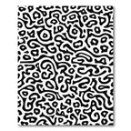 Bold Black White Abstract Swirl Rug