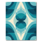 Art Deco Teal Archway Waves Rug
