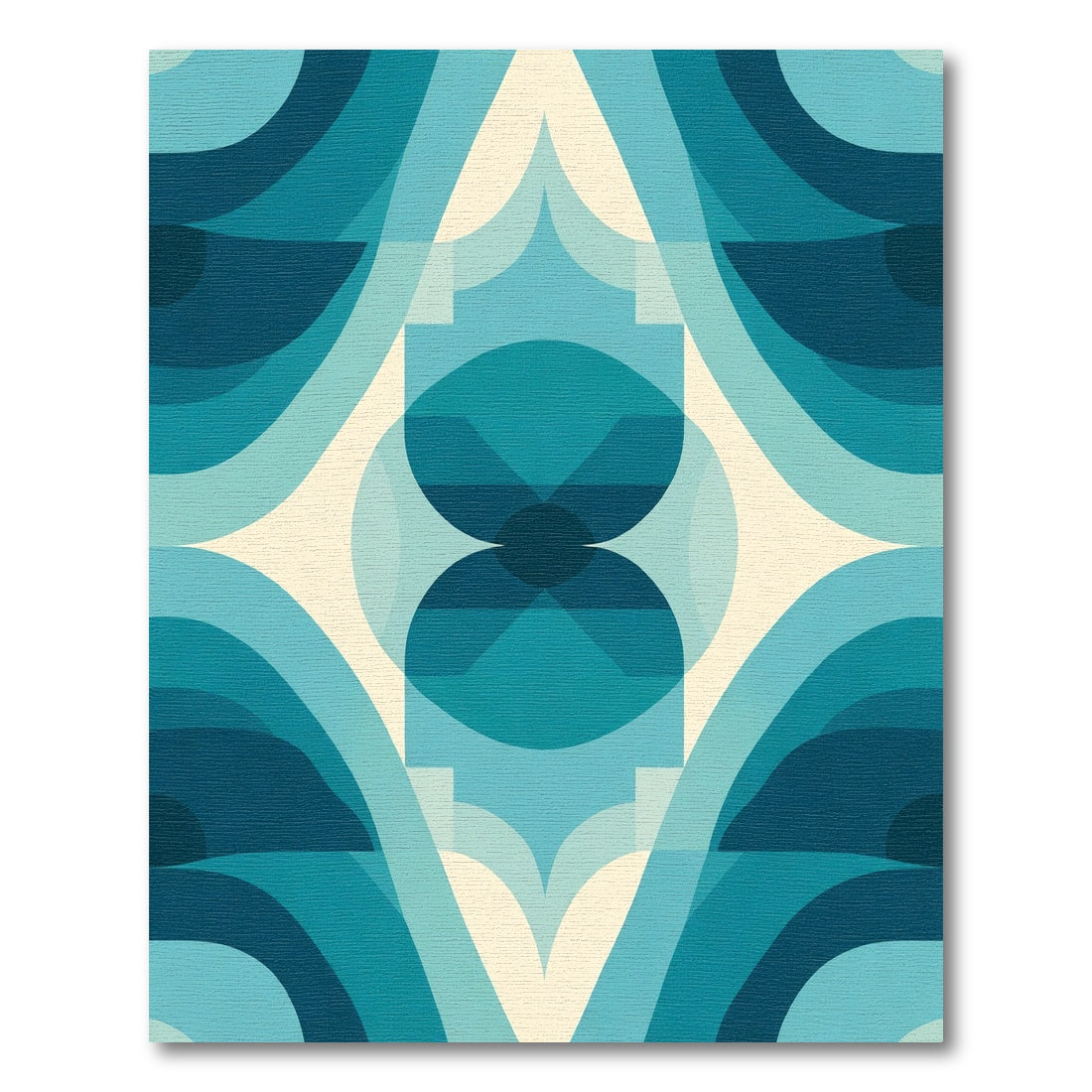Art Deco Teal Archway Waves Rug