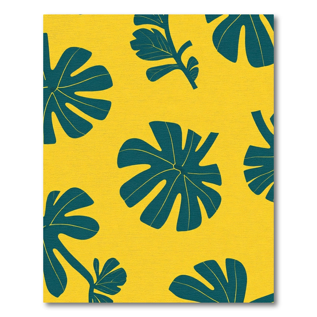 Teal Tropical Leaf Scatter Rug