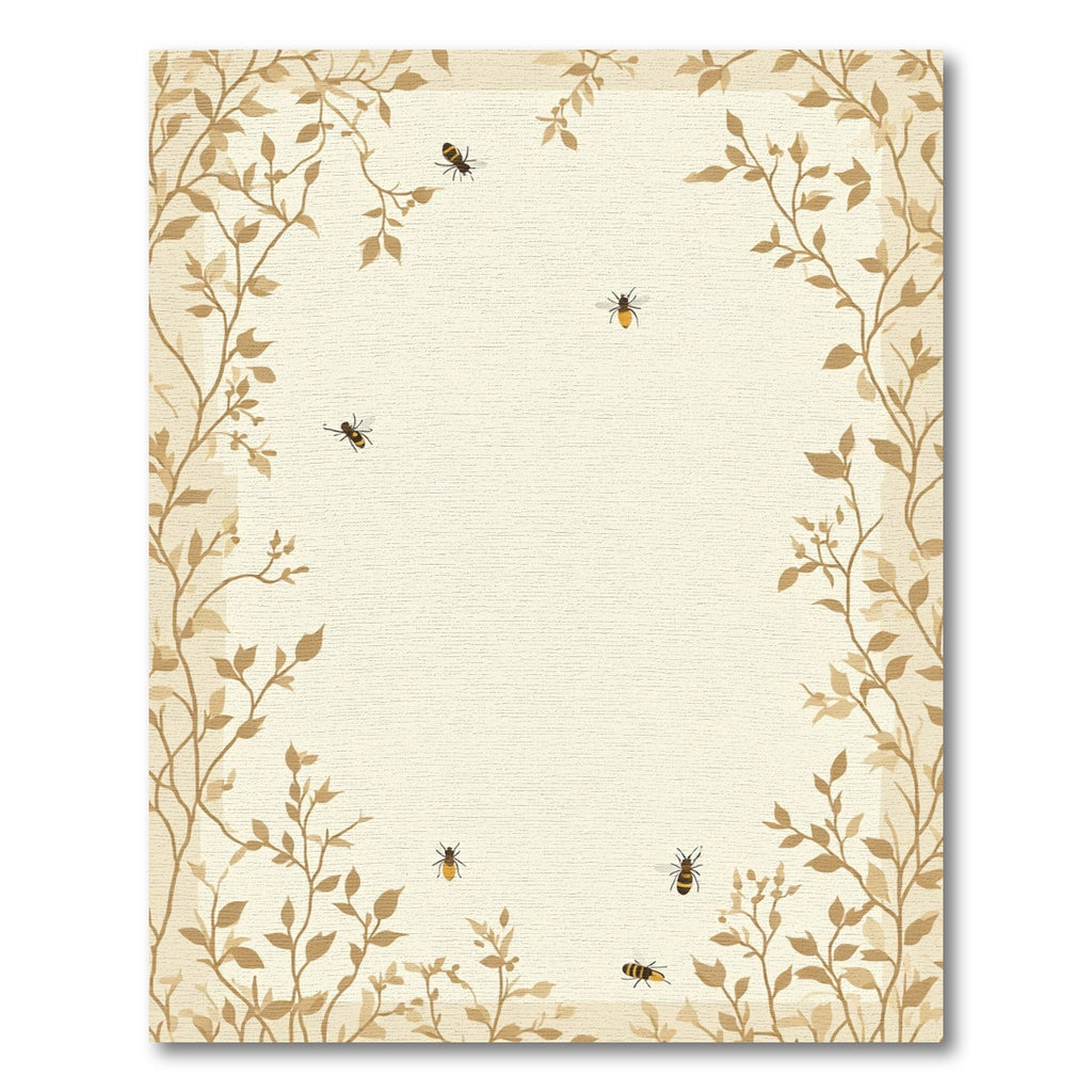 Earthy Brown Botanical Bee Garland Rug