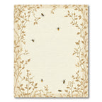 Earthy Brown Botanical Bee Garland Rug