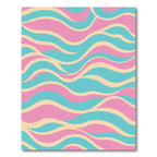 Pastel Pink Turquoise Wavy Stripes Rug