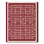 Geometric Cream Red Maze Rug