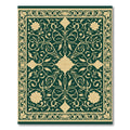 Emerald Beige Floral Vine Rectangular Rug