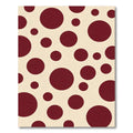 Crimson Circles Cream Background Rug