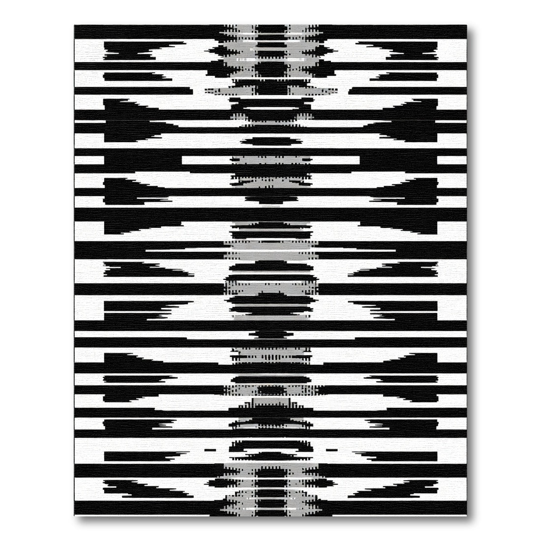 Bold Black White Geometric Lattice Rug