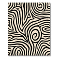 Bold Black Zebra Stripe Swirls Rug
