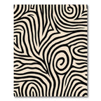 Bold Black Zebra Stripe Swirls Rug