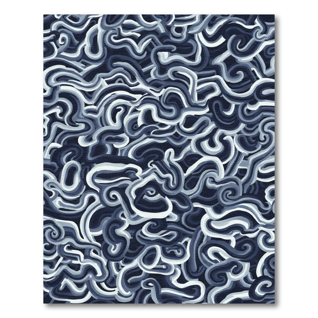 Oceanic Swirl Abstract Navy Rug