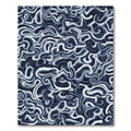 Oceanic Swirl Abstract Navy Rug