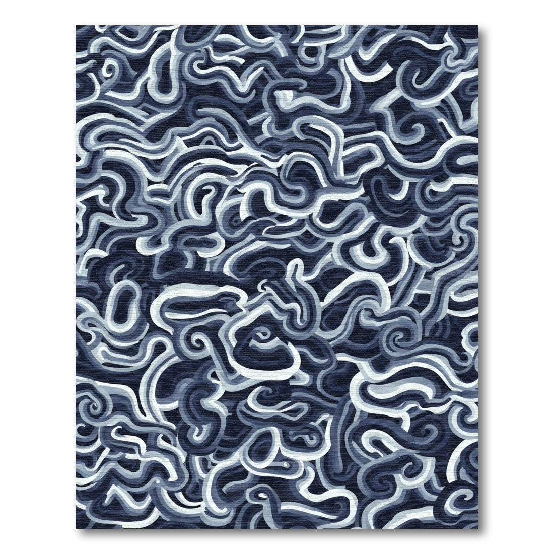 Oceanic Swirl Abstract Navy Rug