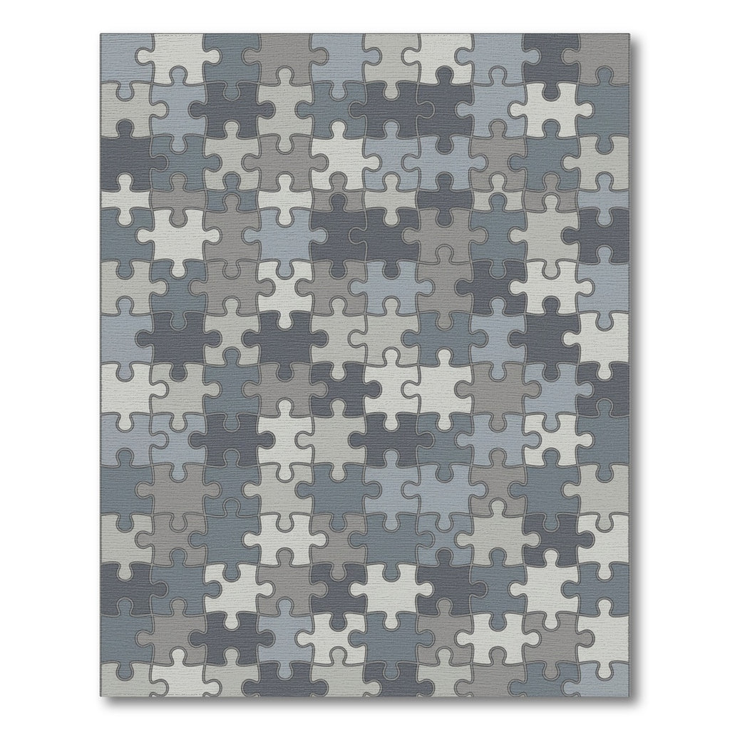 Gray Puzzle Piece Rug