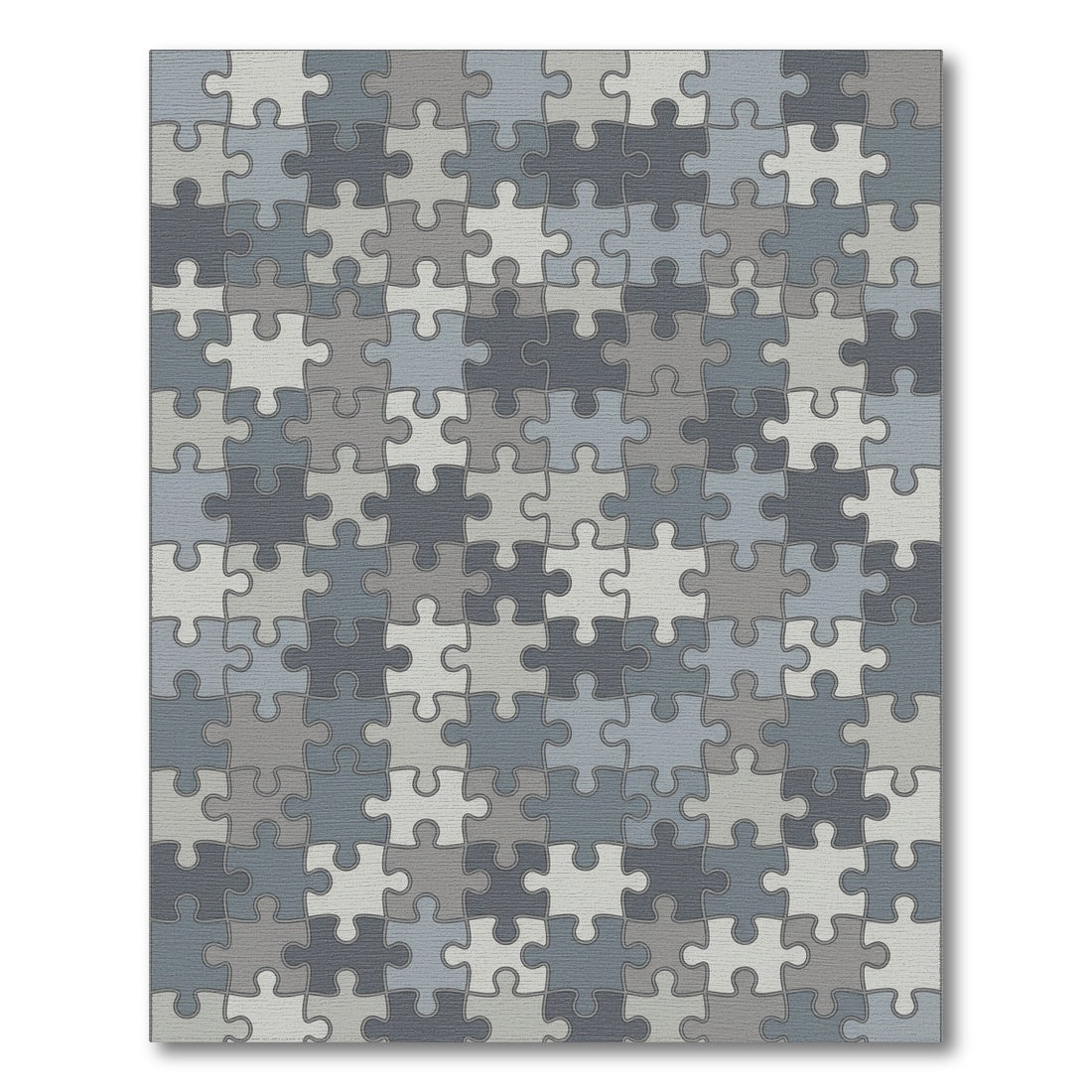 Gray Puzzle Piece Rug