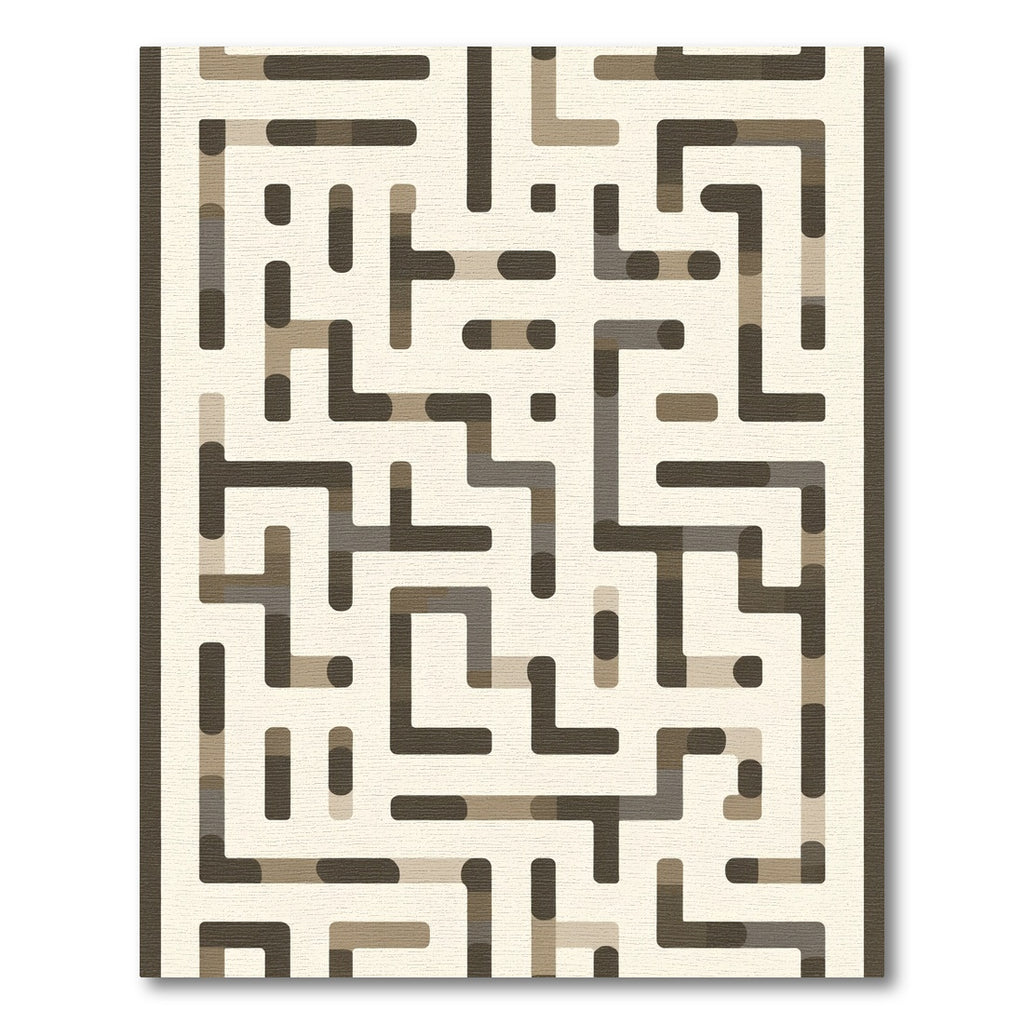 Earthy Tones Geometric Labyrinth Rug