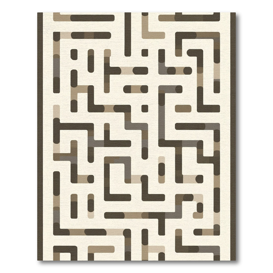 Earthy Tones Geometric Labyrinth Rug