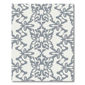 Gray Damask Floral Trefoil Rug