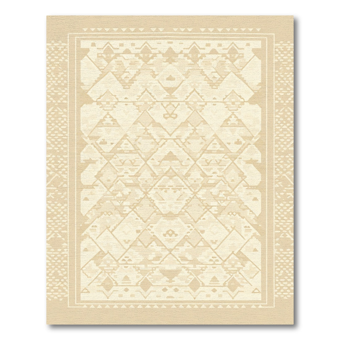 Cream Geo Diamond Tribal Rug