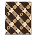 Dark Earthy Circles Diagonal Stripes Rug