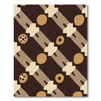 Dark Earthy Circles Diagonal Stripes Rug