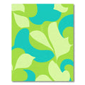 Green Teal Abstract Leaf Swirl Rug