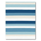 Coastal Blue Horizontal Stripe Rug