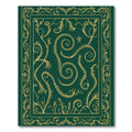 Emerald Green Golden Vine Scroll Rug