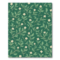 Whimsical White Blossom Vine Emerald Rug