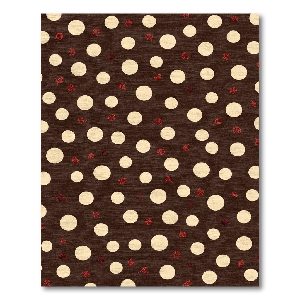 Dark Brown Cream Polka Dot Swirls Rug