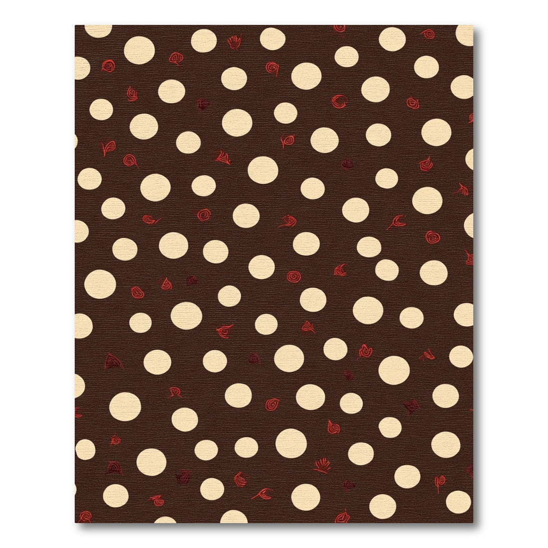 Dark Brown Cream Polka Dot Swirls Rug