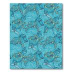 Whimsical Teal Sea Turtle Creatures Rug