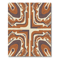 Terracotta Cream Abstract Banded Art Rug